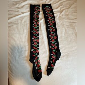 Kawaii Japanese knee high strawberry socks